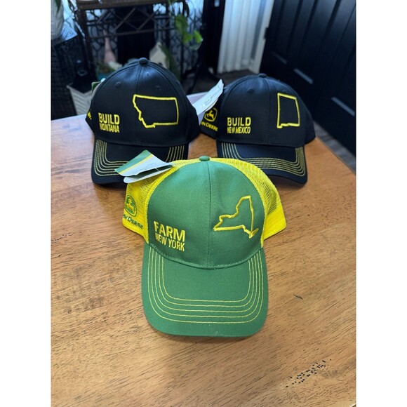 John Deere Baseball adult adjustable hats set of three - Picture 1 of 4